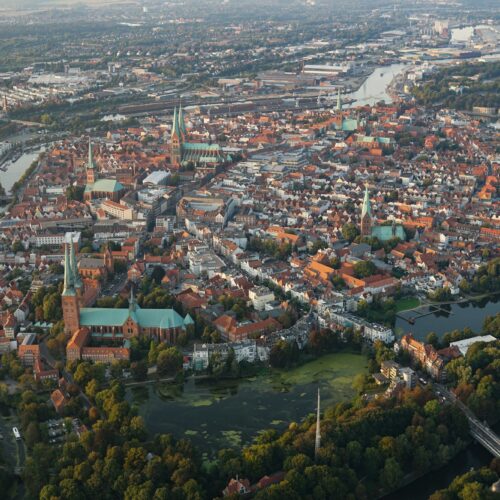 Luftbild der Lübecker Altstadt