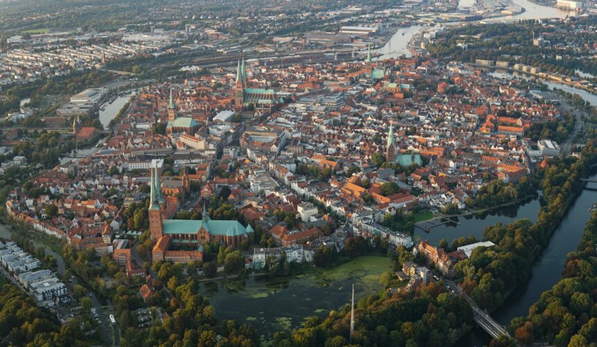 Luftbild der Lübecker Altstadt