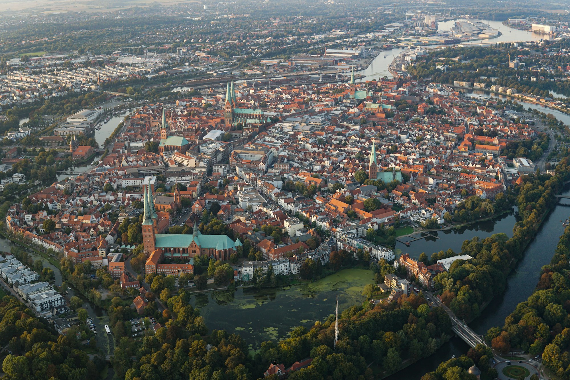 Luftbild der Lübecker Altstadt
